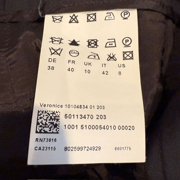 Hugo Boss Veronice Wool Pencil Skirt Charcoal Gray Back Slit Zip Closure Size 8 - Picture 7 of 11